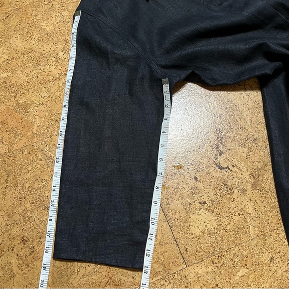 Coldwater Creek 100% Linen Full Button Down Shirt Dress In Black Sz L - Picture 14 of 14